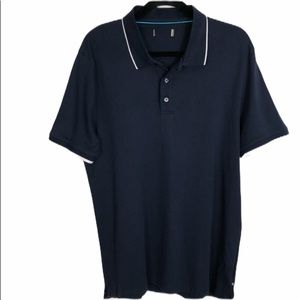 Denver Hayes Men Polo Style Navy/White Golf Shirt